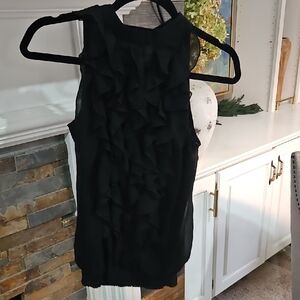 Mossimo Supply Co. Black Ruffle Sleeveless Blouse
